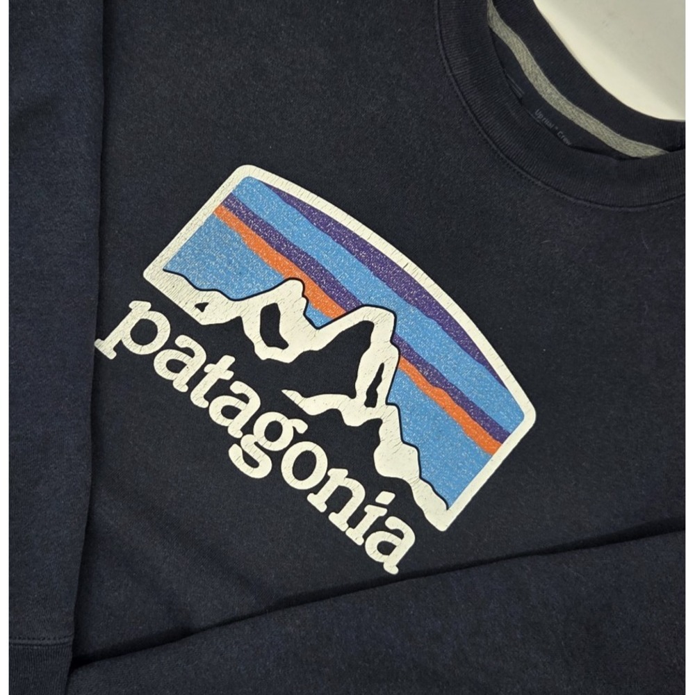 Patagonia Men's Fitz Roy Horizons Uprisal Crew Sweatshirt Navy Blue Size XL